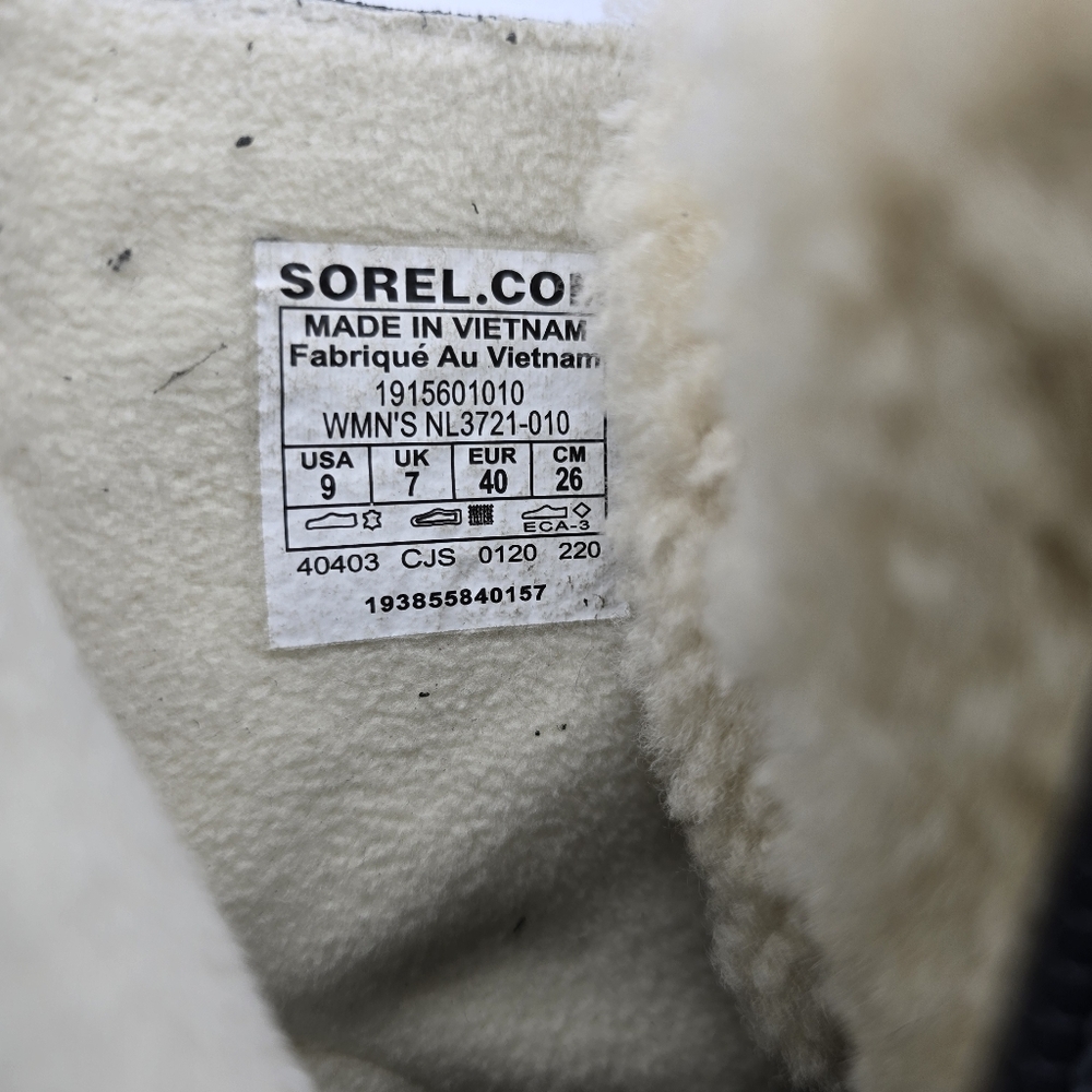 Sorel Emelie Short Lace-Up Cozy Waterproof Leather Boots, Women's 9, Black - Picture 11 of 16